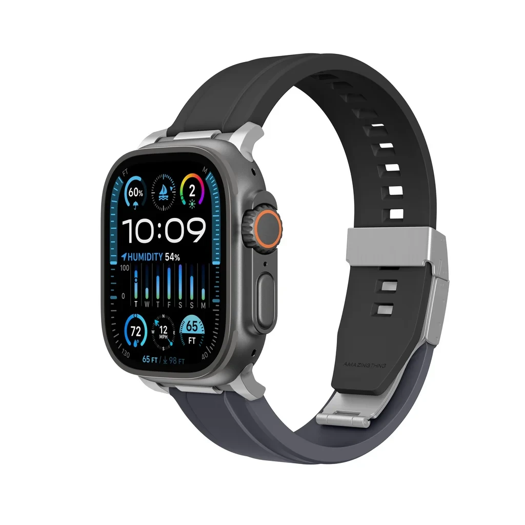 AmazingThing Titan Chrono Apple Watch Strap 44/45/46/49MM - Grey/Black