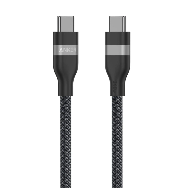 Anker USB-C to USB-C Cable (3ft, 240W, Upcycled-Braided) A82E2H11 - Black