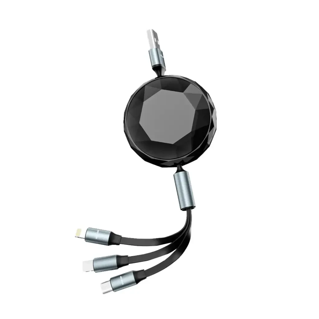 Green Lion 5 in 1 Diamond Retractable Cable - Black