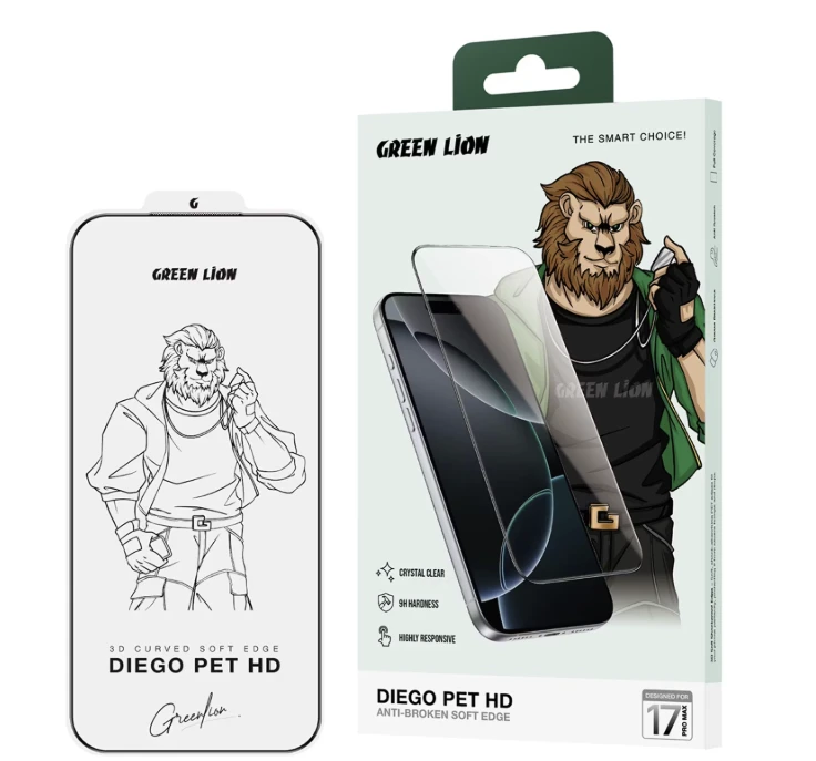 Green Lion Diego Pet HD Clear Screen Protector IPhone 17 Pro Max