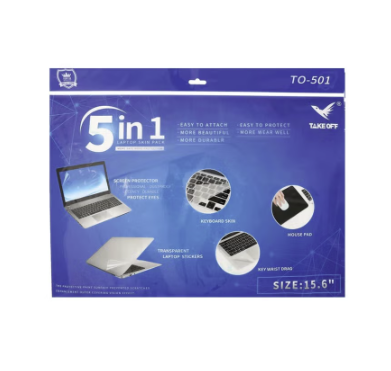 TAKEOFF Laptop Skin Protector Sticker 5 in 1 - Size 15.6
