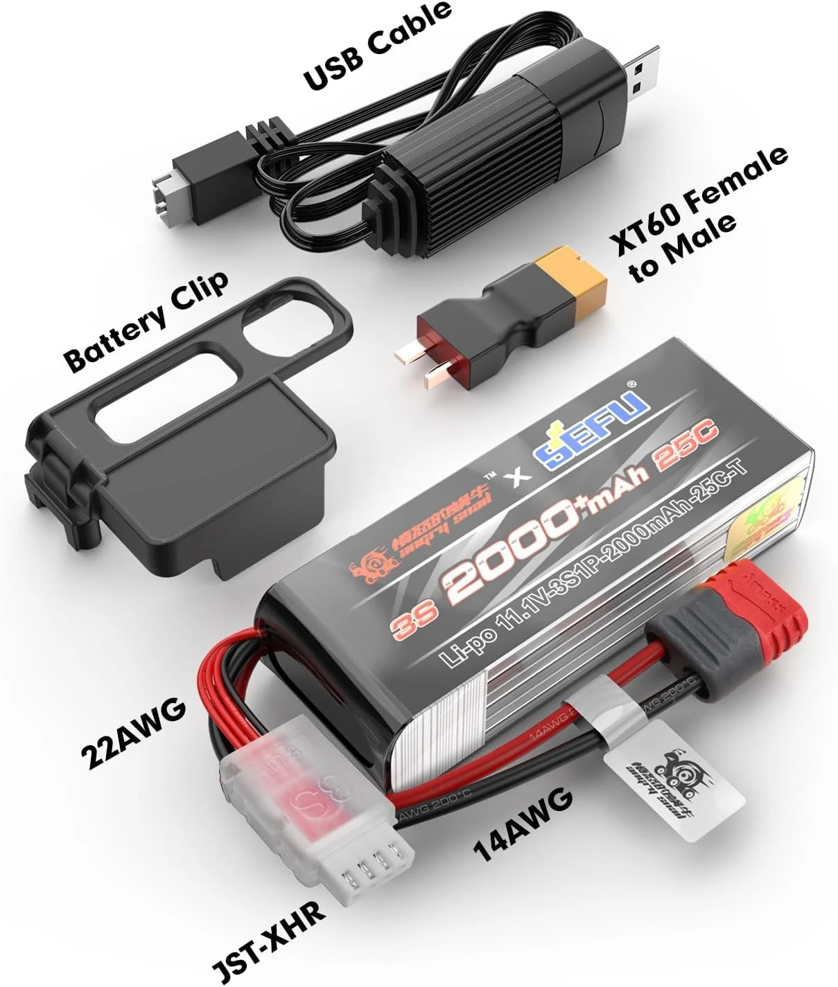 MJX R/C 3S (25C) 11.1V 2000+mAh Li-po Battery for MJX 14209, 14210 & 14211
