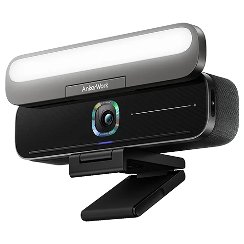 AnkerWork B600 Video Bar – 2K Webcam Conference Bar with Built-in Light (A3383011) Black