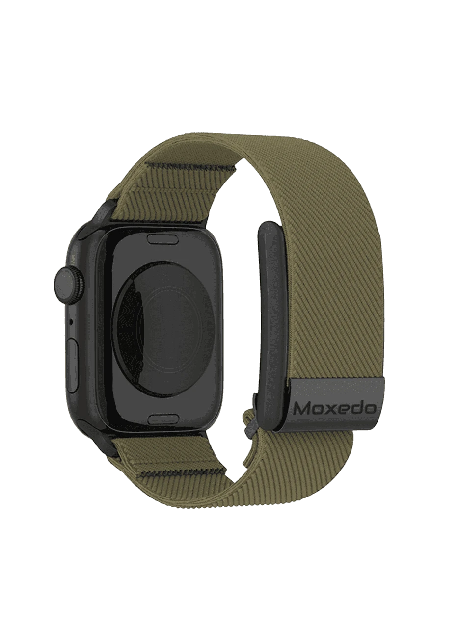 MOXEDO HYBRID FIT-WEAVE NYLON BRAIDED BAND FOR I WATCH 44,45 & 49MM & WH - MXFW012 - GREEN