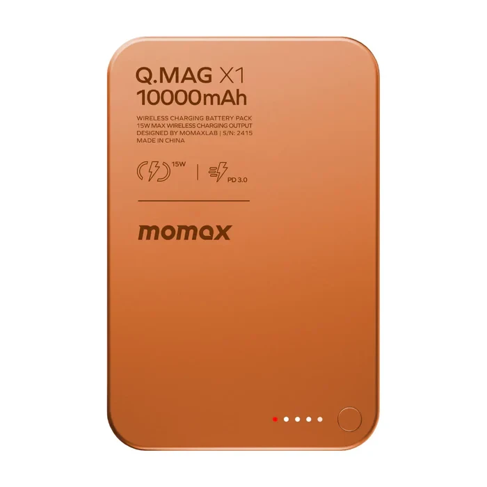 Momax Q.Mag X 10000mAh Magnetic Wireless Power Bank (IP117A) Orange