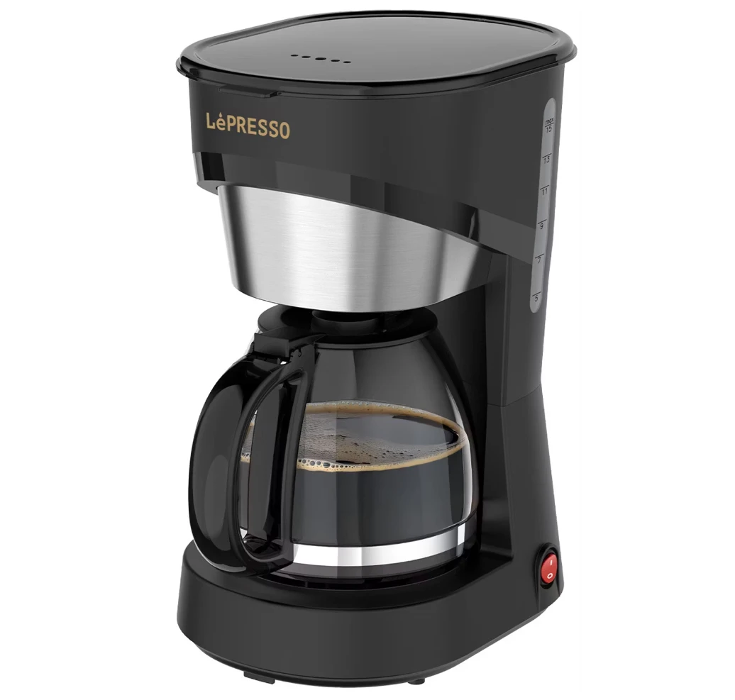 LePresso Drip Brew Coffee Maker with Glass Carafe 1.5L (LPCFFM0041) Black