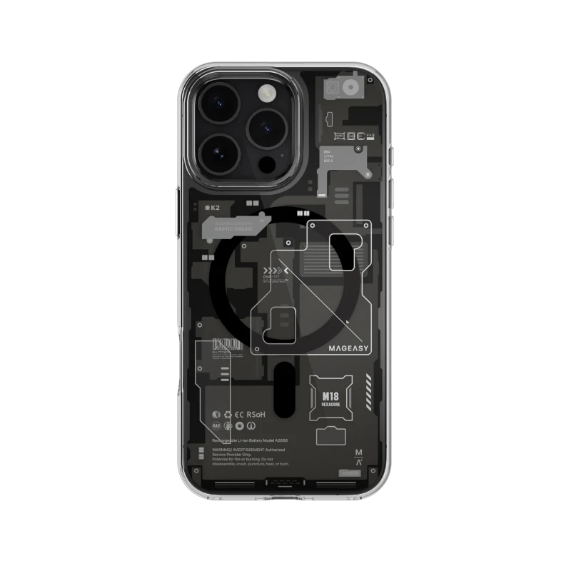 MagEasy X Ray M 3D Patterned Shockproof Case For Iphone 16 Pro Max -Ash