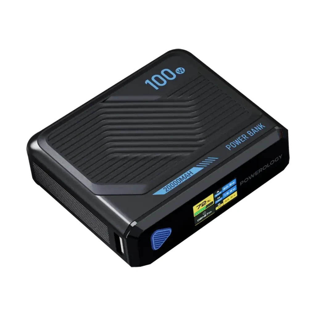 Powerology Ultra Mini 20000mAh 100W Wired & 15W MagSafe Charging Power Bank (PP079) Black