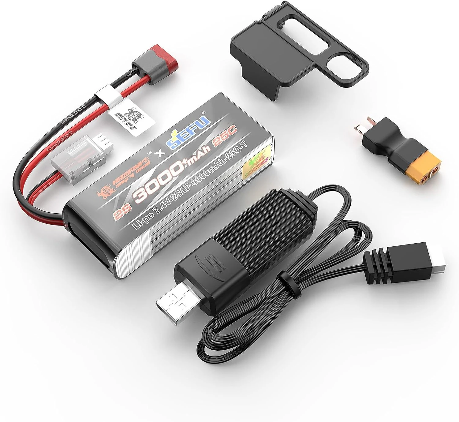 MJX R/C 2S (25C) 7.4V 3000+mAh Li-po Battery for MJX 14209 & 14210