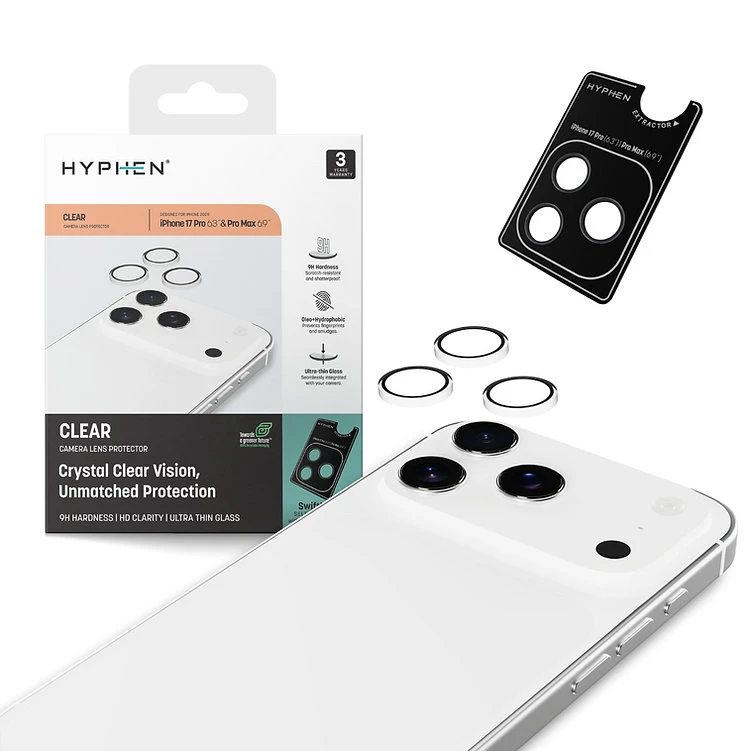 HYPHEN Camera Lens Protector iPhone 17 Pro/Pro Max - Clear