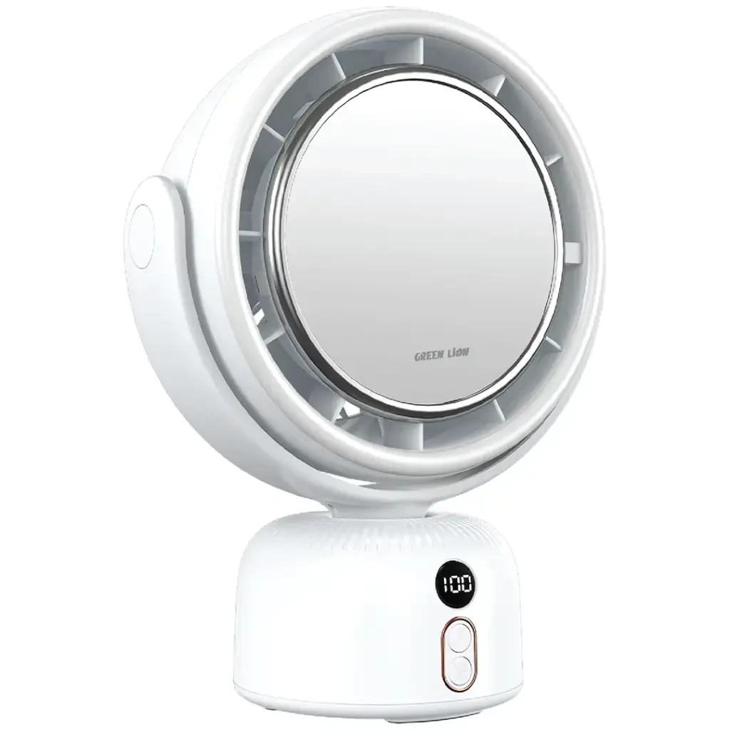 Green Lion Makeup Mirror Fan - 51 LED Lights (GL-MR17) White