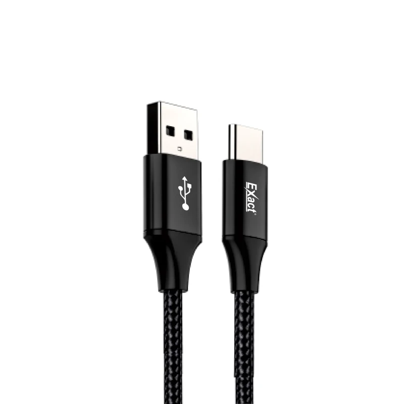 Exact USB-A to Type-C Fast Charging Cable 1m (EX1107) Black