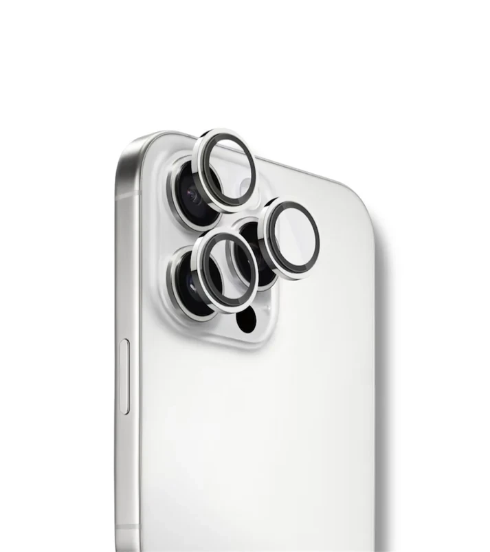 Wizard Apex Series - Stainless Steel Camera Glass Iphone 15 Pro Max - Silver
