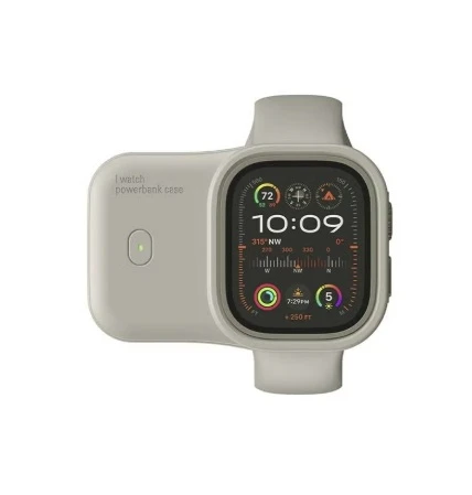 NAIDUN 1200mAh Power Bank Case for Apple Watch 49mm - White