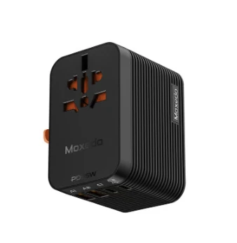 Moxedo Universal-Plug+ 35W GaN Travel Adapter - 2 USB-C + 2 USB-A (MX-TA025) Black