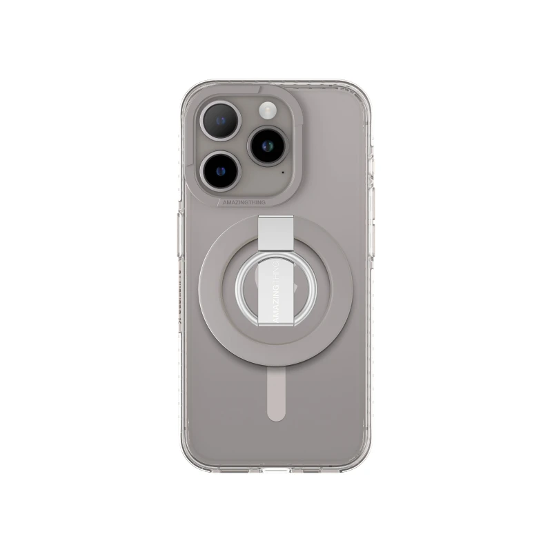 AmazingThing Titan Pro Mag Grip Ring Set Case For iPhone 15 Pro - Gray