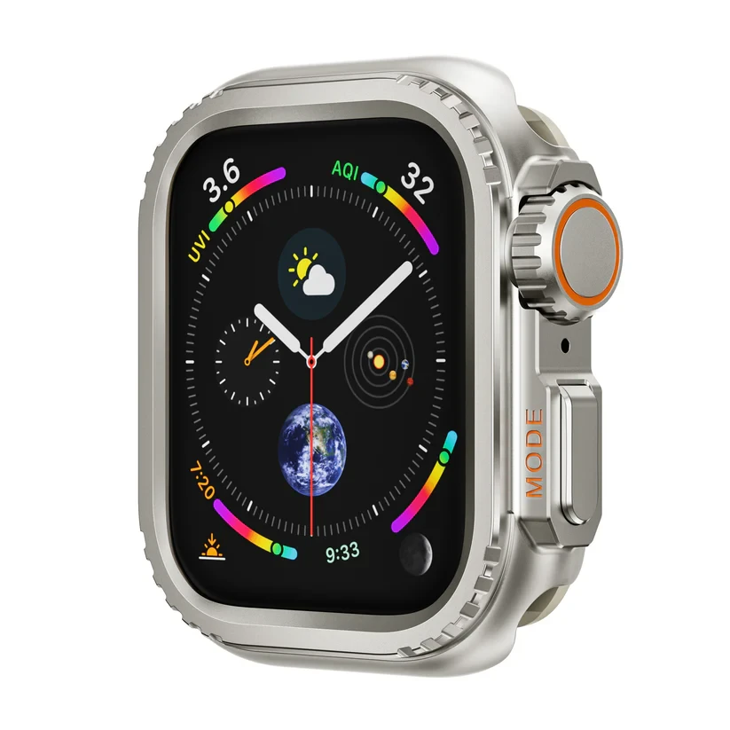 Wizard Guard Shield Case for Apple Watch 49mm - Natural Titanium