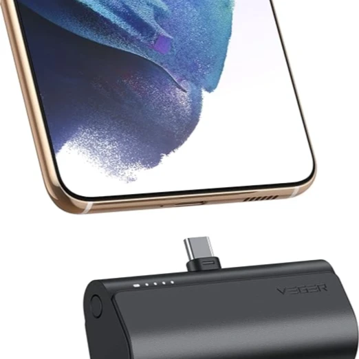 Veger 5000mAh Ultra Compact Mini PowerBank with USB-C Connector -Black