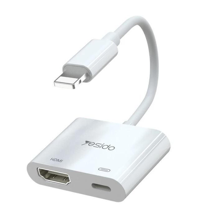 Yesido Lightning to HDMI + Lightning Charger Adapter (HM06) White